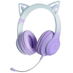 QuiExact bluetooth ヘッドホン 猫耳ヘッドホン かわいい ヘッドフォン bluetooth5.1 ワイヤレスヘッドフォン 有線無線兼用 LED付き キラキラ 虹色変換 マイク付き 折りたたみ 携帯便利 猫イヤホン ヘッドホン 子供 サイズ調節