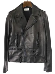 SAINT LAURENT PARIS サンローラン パリ 15AW L01 ブラックジップ クラシックモーターサイクル ダブルレザーライダースジャケット ブラック 46のサムネイル