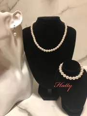 最終値下げ！！☆新品☆天然貝パール 真珠ネックレス ホワイト10mm 3点セット