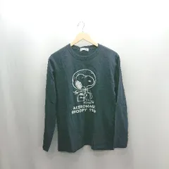 ◇ Θ ◎ ●未使用● PEANUTS ピーナッツ キャラクターデザイン 長袖 カットソー サイズL ネイビー レディース E  【1502060037686】