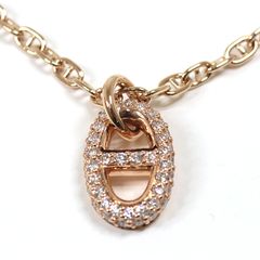 エルメス HERMES ペンダント ファランドール PM ピンクゴールド ダイヤモンド 0.45ct トグルクラスプ【中古】