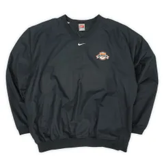 ナイキ NIKE 00s 2000年代 Vネック プルオーバー 珍品 センタースウォッシュ TEAM MLB RIPKEN USA アメリカ ヴィンテージ 古着 メンズ ウインドブレーカー ブラック 黒 L【中古】