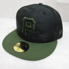 ニューエラ NEW ERA 59FIFTY 5950 MLB ピッツバーグ パイレーツ ベースボール キャップ 帽子 7 1/2 59.6cm 黒×カーキ 迷彩柄 カモフラ柄 正規品
