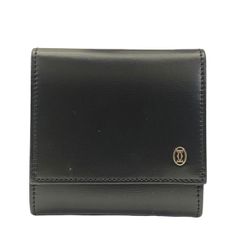 Cartier カルティエ パシャ コインケース 小銭入れ コンパクトウォレット ミニ財布 スクエア ロゴ レザー ブラック