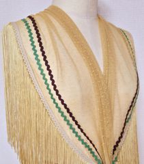 [新品]　レースシージョ　くすみ黄色　フラメンコ衣装　フラメンコ　ショール