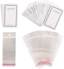 【特価セール】ピアス セット イヤリング 50枚 ディスプレイ 120×60mm カード 袋付 ラッピング 袋 OPP パーツ 台紙 収納 アクセサリー (50枚 CINECE カード2)