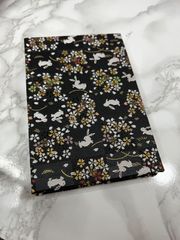 西陣織 御朱印帳 うさぎ 黒