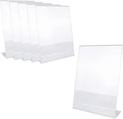 Bandys 飲食店 卓上 メニュー アクリル フォトフレーム POP ポップスタンド オフィス サイン L字 6個セット( クリア)