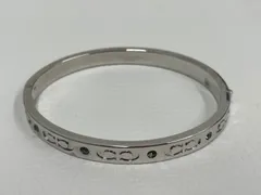 コーチ COACH シグネチャー バングル シルバー 美品 レディース【期間限定出品】