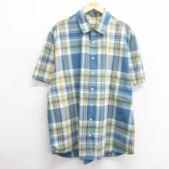 XL/古着 オールドネイビー OLD NAVY 半袖 シャツ メンズ 大きいサイズ コットン 薄紺他 ネイビー チェック 25apr28 中古 トップス
