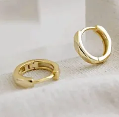 B5【ギフト箱無料】人気デザイン ゴールド リング フープピアス S925