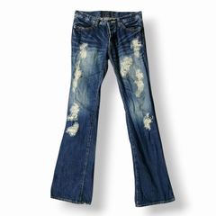 FUGA デニムパンツ ダメージ加工 フレア ヴィンテージy2kアーカイブ