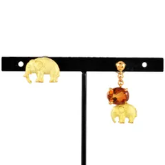 イケダケイコ 池田啓子 象 ピアス シトリン 1.61ct K18YG AKコレクション アフリカシリーズ レディース【中古】