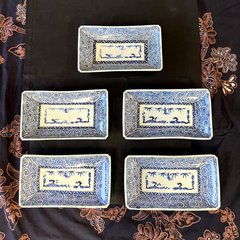 古伊万里 　富貴長春　蛸唐草　長皿　11.5cm×20cm　5枚セット　0005