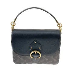 〇〇COACH コーチ ショルダー バッグ シグネチャー キャンバス  H2080 ブラック x ブラウン