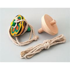 (まとめ)アーテック 木製ゴマ(ヒモ付)無着色 φ65 【×40セット】