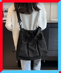 新品 ドローストリングショルダーバッグ レディース 大容量 軽量 ストリート 斜め掛け 【送料無料】