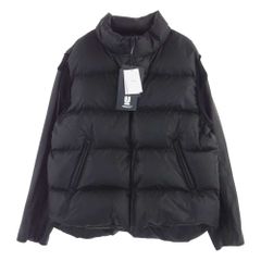 UNDERCOVER アンダーカバー ダウンジャケット 22AW UC2B9208-1 LEATHER SLEEVE DOWN JACKET シープスキン 袖レザー切替 バックロゴ ダウンジャケット ブラック系 4【中古】