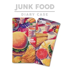 全機種対応 手帳型 スマホケース JUNK FOOD ジャンクフード ハンバーガー ポテトフライ iPhone アンドロイド AQUOS Galaxy Xperia Google Pixel arrows OPPO ケース カバー 折りたたみ