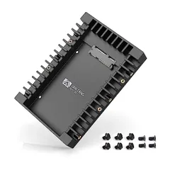 ブラック SANZANG MASTER 2.5 3.5 変換 マウンタ HDDSSD用変換ブラケット ハードディスクケース 2.5インチ 3.5インチ 変換 sataインターフェース内蔵 放熱デザイン ホットスワップサポート ABSプラスチック製 ネジ付き