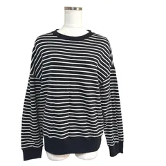 ユニクロ　レディース　トレーナー　ルームウェア　スウェット　長袖　ボーダー　ブラック　ホワイト　M