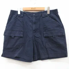 W35/古着 ショート ブッシュ パンツ ショーツ メンズ コットン 紺 ネイビー 25jul11 中古 ボトムス 短パン ショーパン