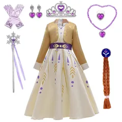 姉妹服/アナ風_140 [KOCEKID] アナと雪の女王風 コスプレ 子供 エルサ風 ドレス エルサ風 コスプレ コスチューム キッズ アナ風 ドレス 姉妹服 高度還元 風 プリンセス ドレス ハロウィン 仮装 子供 誕生日 クリスマスギフト ステージ 撮影