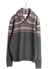 【お得なクーポン配布中!】 00s オービス ショールカラー ノルディック ニット セーター メンズ L 古着 オールド ラム ウール セーター プルオーバー フェアアイル 灰