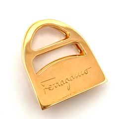 【鑑定済み】正規品 Salvatore Ferragamo サルヴァトーレ フェラガモ  スカーフリング  GPゴールド