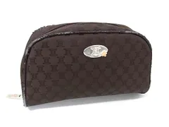 ✨️美品✨ CELINE セリーヌ コスメポーチ マカダム柄　スエード　レザー CELINE - 【中古】 セリーヌ ポーチ マカダム PVC レザー