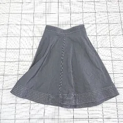 ◇ Θ プロポーションボディドレッシング ステッチデザイン 膝丈 フレア スカート サイズ3 ネイビー系 レディース E  【1509100070337】