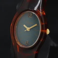 稼動 QZ 良品 べっ甲 Papini バングルウォッチ ネイビー文字盤 レディース腕時計 KRK 2000000 NSK