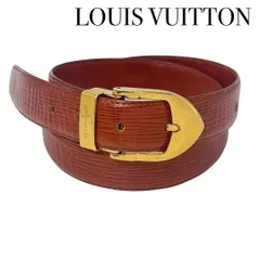 未使用級◆ルイヴィトン エピ レザー ベルト ゴールドバックル LV 袋付き 未使用級◇ルイヴィトン エピ レザー ベルト ゴールドバックル