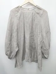 ◇ Θ Louere ルエレ 透け感 ボリュームスリーブ 長袖 ブラウス サイズXL グレージュ レディース P  【1409250045066】