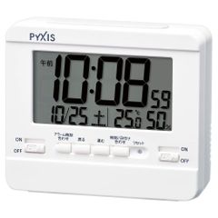 デジタル 掛け時計 温度湿度表示 PYXIS 目覚まし時計 ピクシス 置き時計 本体サイズ:9×10.5×4.2cm セイコークロック NR538W