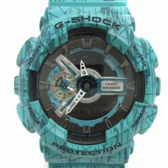 ジーショック G-SHOCK 腕時計 スラッシュパターン クォーツ 電波 アナデジ GA-110SL 青系 ブルー ウォッチ ■SM1
