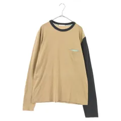 MARNI (マルニ) Sleeve By Color Poclet L/S Tee スリーブ バイカラー 長袖ポケットTシャツ カットソー ベージュ/ネイビーのサムネイル