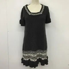 axes femme アクシーズファム ワンピース ミニスカート 半袖ニットワンピース ミニスカート スクエアネック フレアスカート