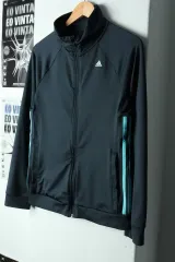 （ S ） adidas(アディダス) ジップアップジャージ トラックトップス 機能性 チャコール- 151EF