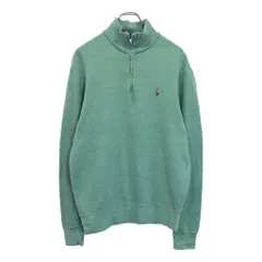 Polo by Ralph Lauren ポロ ラルフローレン ハーフジップ コットンセーター ライトグリーン(メンズ M)中古 古着 V1550
