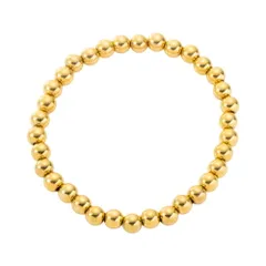 【ゴールド × 6mm】[Cream dot. クリームドット公式] ブレスレット レディース ステンレス製 金属アレルギー つけっぱなし サージカルステンレス メタルボール 伸縮ゴム 着脱簡単 5サイズ 大人のサムネイル