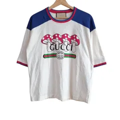 GUCCI(グッチ) 半袖Tシャツ サイズXS レディース - 753307 XJFT1 白×ブルー×マルチ クルーネック/キノコ柄のサムネイル