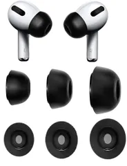 A-Focus 低反発イヤーピース ウレタン製イヤーピース 記憶フォームイヤーチップ AirPods Pro 用 遮音性 フィット感 S/M/L 3ペアセット ブラック