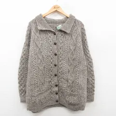 BLARNEY HANDCRAFTS アイルランド製 アランクルーネックカーディガン IVORY フィッシャーマン ケーブル ニット トップス【中古】【BLARNEY HANDCRAFTS】 2025年最新】古着 ニット blarneyの人気アイテム - メルカリ