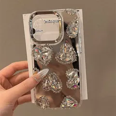iPhone ケース 鏡面 ハート 可愛い 耐衝撃 落下防止 ミラー 女の子 おしゃれ 15 14 13 Pro Max対応 スマホカバー プレゼント 頑丈 ipYG601