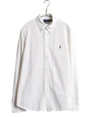 【お得なクーポン配布中!】 ラルフローレン ニット オックスフォード 長袖 ボタンダウン シャツ キッズ XL メンズ S 程/ 古着 ポロ 長袖シャツ ポロシャツ ワイシャツ