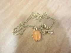 【美品】 ネックレス ペンダント メダイ マリア モチーフ オレンジ ゴールド