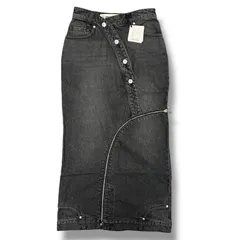 参考上代28600円 未使用品 PRANK PROJECT Curved Denim Skirt カーブデニムスカート ロングスカート プランクプロジェクト 31232516101 ブラック