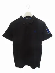 バーバリーブラックレーベル BURBERRY BLACK LABEL ロゴ刺繍 半袖 ポロシャツ 2 黒 ブラック ブルー系 トップス 