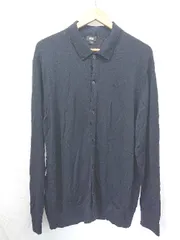 ◇ ⊇ UNIQLO ユニクロ 長袖 エクストラファインメリノシャツ カーディガン サイズ3XL ネイビー メンズ E  【1411130013362】
